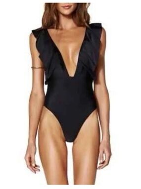 NWT Vix Solid Liz Black One-Piece Swimsuit size Large